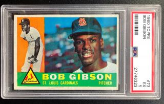1960 Topps 73 Bob Gibson Psa 5 Ex Hof St.  Louis Cardinals