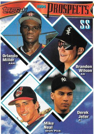 1994 Topps Shortstop Prospects Derek Jeter Gold Card 158