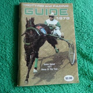 Harness Horse Racing 1978 Usta Trotting And Pacing Guide Green Speed On Cover