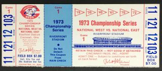 1973 Mlb Baseball National League Championship Series Game 1 Ticket Reds Mets