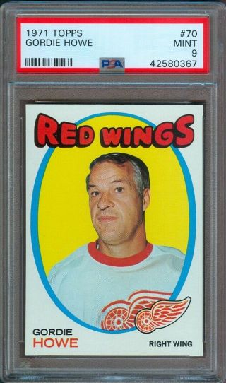 1971 Topps Hockey 70 Gordie Howe Red Wings Psa 9