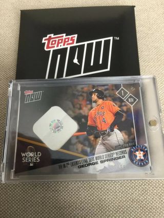 2017 Topps Now Astros World Series George Springer Game Base Relic 43/99
