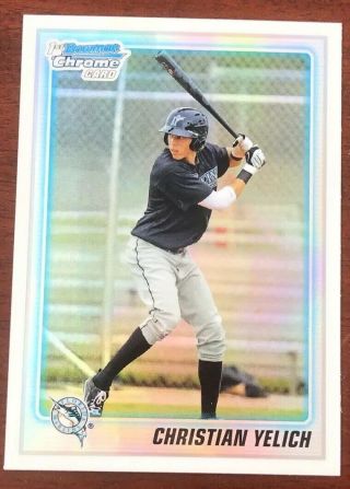 Christian Yelich Rookie Bowman Chrome Refractor Bdpp78 2010