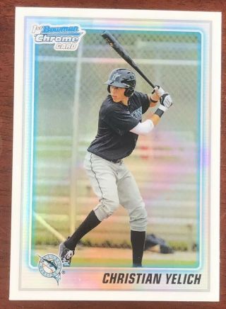 christian yelich rookie Bowman Chrome Refractor BDPP78 2010 2