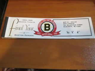 Boston Bruin Final Season Boston Garden Game Ticket Booklet 6 Uncut Tickets