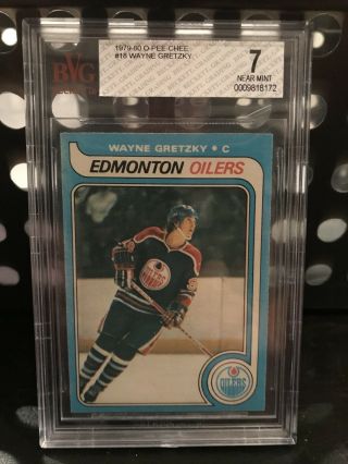 1979 - 80 O - Pee - Chee Opc Wayne Gretzky Rookie Card 18 Bvg 7 Nrmt Psa??