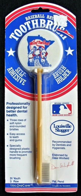 Circa 1986 Minnesota Twins Baseball Bat Toothbrush & Holder - Dave Winfield