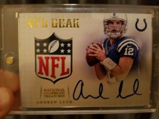 2012 Andrew Luck National Treasures Nfl Shield 1/1 Rookie Auto