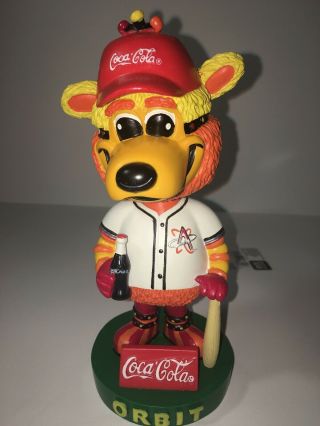 Albuquerque Isotopes Baseball Mascot Orbit W/helmet Bobblehead Coca Cola Coke