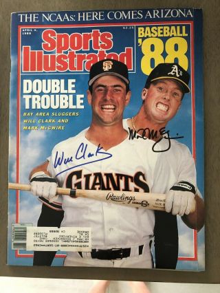 Mark Mcgwire & Will Clark Autographed Signed Sports Illustrated 1988 No
