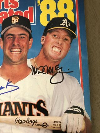 Mark McGwire & Will Clark Autographed Signed Sports Illustrated 1988 no 3