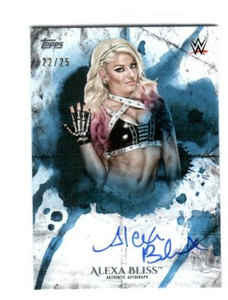 Wwe Alexa Bliss 2018 Topps Undisputed Blue On Card Autograph Sn 22 Of 25