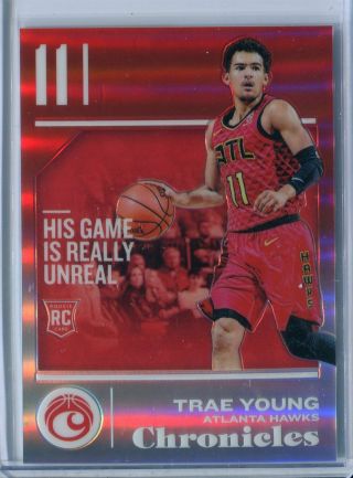 2018 - 19 Panini Chronicles Trae Young Red Prizm Refractor Rc 532 30/149 Hawks