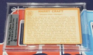 1964 Topps 298 Harry Craft Houston Colts 45 ' s Hand Signed Auto Beckett BAS Auth 2