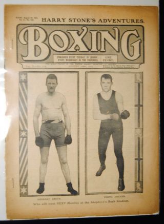 1914 Boxing London Newspaper - Gunboat Smith Young Ahearn Harry Stone