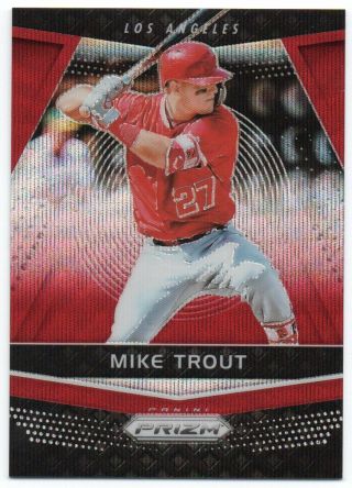 2018 Panini Prizm Ruby Wave 5 Mike Trout 024/199 Los Angeles Angels