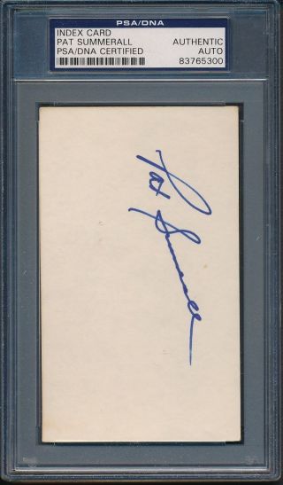 Pat Summerall Index Card Psa/dna Certified Authentic Auto Autograph Signed 5300