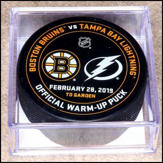 Boston Bruins Warm Up Puck Vs.  Tampa Bay Lightning - Feb 28,  2019
