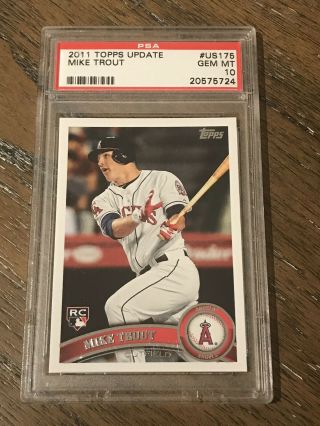 Psa 10 Mike Trout 2011 Topps Update Rookie Rc Us175 Perfect Centered Angels Mvp