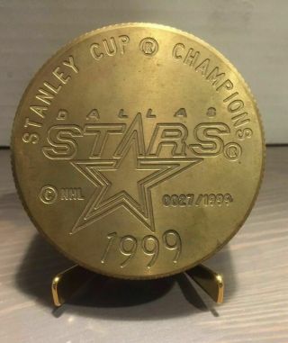 1999 Dallas Stars Stanley Cup Solid Metal Limited Edition Nhl Hockey Puck