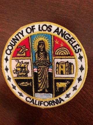 County Of Los Angeles California Vintage Embroidered Iron Patch 3 " X 3 " A1