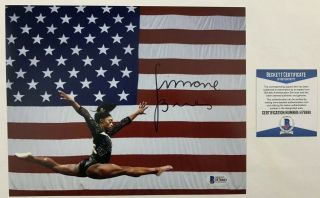Simone Biles Signed 8x10 Photo Usa Olympic Gold Medalist Beckett Autographed