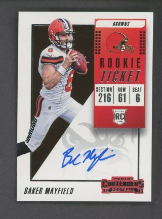 2018 Contenders Rookie Ticket Baker Mayfield Cleveland Browns Rc Auto Sp