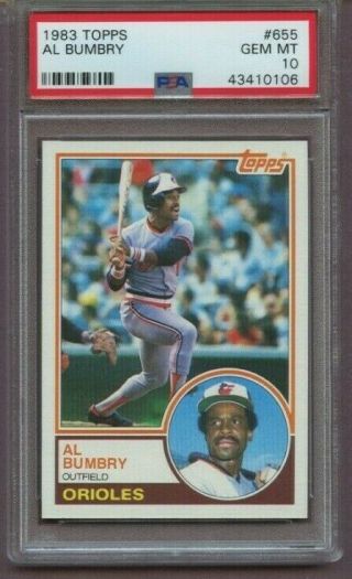 Psa 10 - 1983 Topps Baseball Al Bumbry 655 Orioles