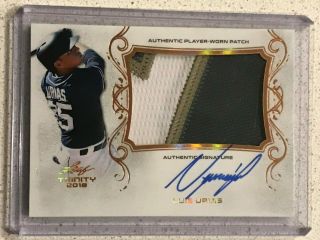 2018 Leaf Trinity 3 Color Jersey Patch On Card Auto Luis Urias Sd Padres