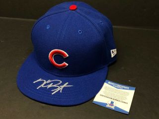 Kris Bryant Signed Chicago Cubs Baseball Cap/hat Ws Champ Bas Beckett E39803