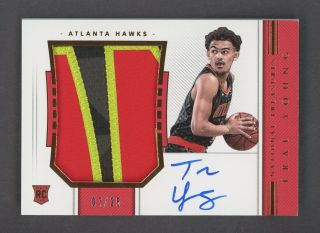 2018 - 19 National Treasures Bronze Trae Young Hawks Rpa Rc Patch Auto 7/25
