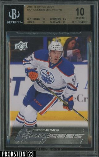 2015 - 16 Upper Deck Young Guns 201 Connor Mcdavid Oilers Rc Bgs 10 Pristine