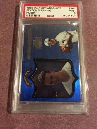 1998 Playoff Absolute Hobby Peyton Manning Indianapolis Colts Rc Rookie Psa 9