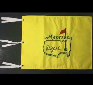 Phil Mickelson Signed Undated Masters Augusta National Golf Pin Flag Jsa Psa Gtd