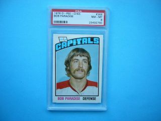 1976/77 O - Pee - Chee Nhl Hockey Card 368 Bob Paradise Psa 8 Nmmt Sharp,  76/77 Opc