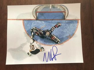 Mike Richter Signed Autograph 8x10 Rangers Photo The Save Nhl