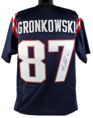 Patriots Rob Gronkowski Authentic Signed Alternate Blue Jersey Autographed Psa
