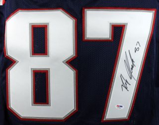Patriots Rob Gronkowski Authentic Signed Alternate Blue Jersey Autographed PSA 2
