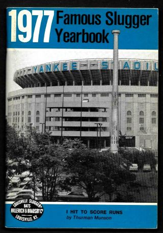 1977 Famous Louisville Slugger Yearbook Yankee Stadium Near