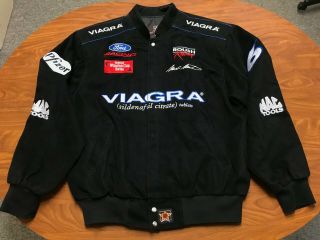 Mens Vintage Jh Design Mark Martin Black Button Up Nascar Racing Team Jacket Xl