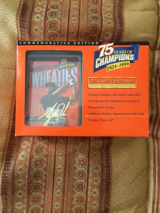 1999 Wheaties Mini Box Collectables Tiger Woods 24k Gold Signature Commemorative