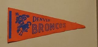Denver Broncos Vintage 4x9 Mini Football Pennant Ships ☆ Usa ☆