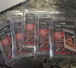 (5) Ultra Pro 35 Pt One - Touch Magnetic Card Holders - Uv Protected - 35 Pt