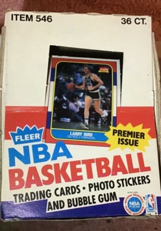 1986 - 87 Fleer Basketball Empty Box With 35 Wrappers Michael Jordan Rc Year