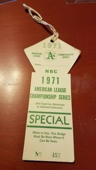 1971 American League Championship Series Press Pass A 