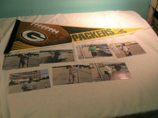 Nfl Green Bay Packers Pennant Autograph,  Hand Signed By 8 Packers Players