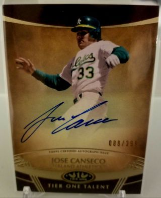 2019 Topps Tier One Jose Canseco Auto 88/299 Oakland A 