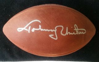 Johnny Unitas Autographed Football - Baltimore Colts - Ticket - Nfl Hof