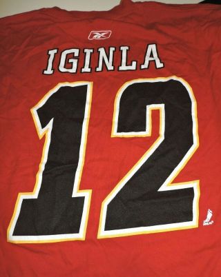 Jerome Iginla 12 Calgary Flames T Shirt 2xl Reebok Vtg Team Canada