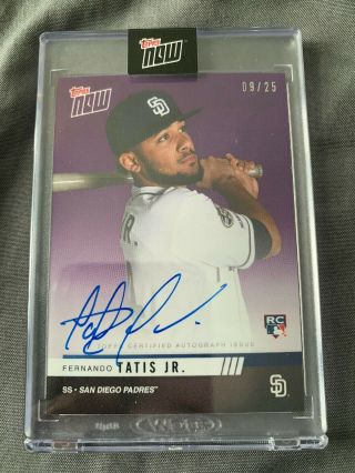 Fernando Tatis Jr.  2019 Topps Now Road To Opening Day Purple Auto 9/25 Padres